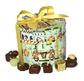 Hat-case with mini chocolates, green
